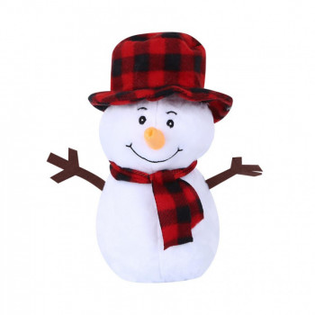 Плюшен снежко със шалче /с коледна песен на български/