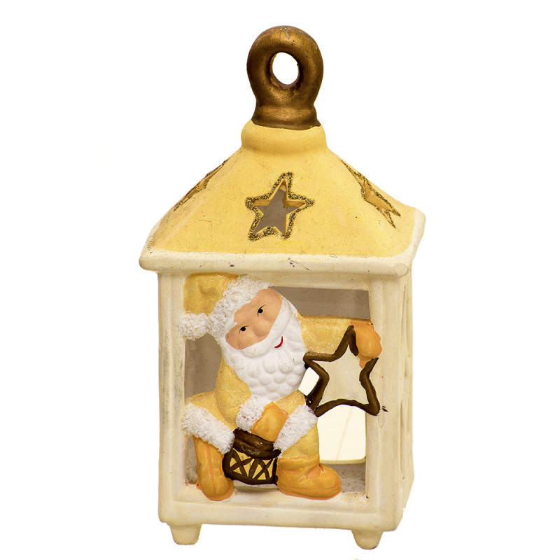 Коледен свещник с Дядо Коледа в жълто