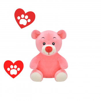 Плюшено мече Роузи, розово, 15 см
