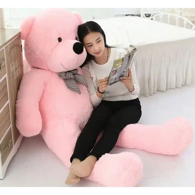 Плюшено мече, розово, 150 см