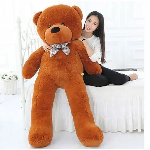 Плюшен мечок, тъмно кафяв, 150 см