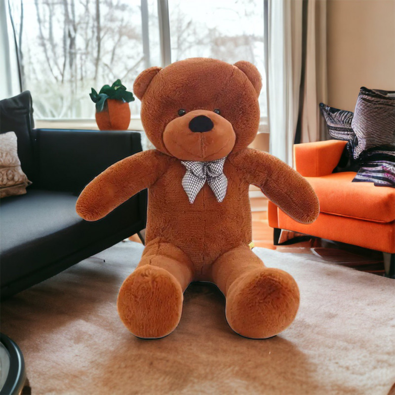 Плюшен мечок, тъмно кафяв, 90 см