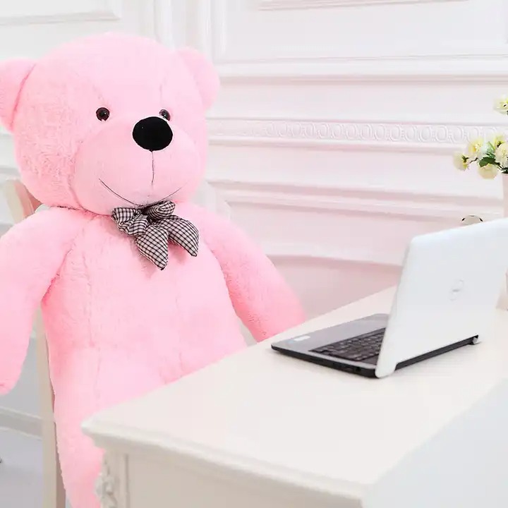 Плюшен мечок, розов, 90 см