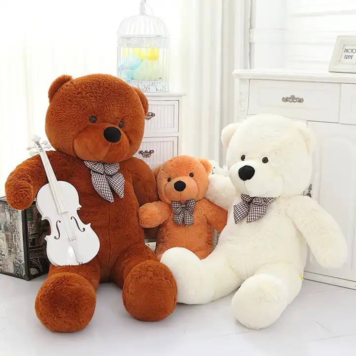 Плюшен мечок, бежов, 90 см