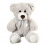 Плюшено мече с панделка, сиво, 30 см
