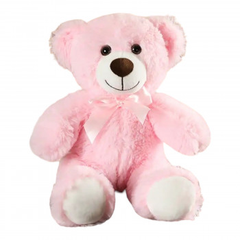 Плюшено мече Габи с панделка, розово, 30 см