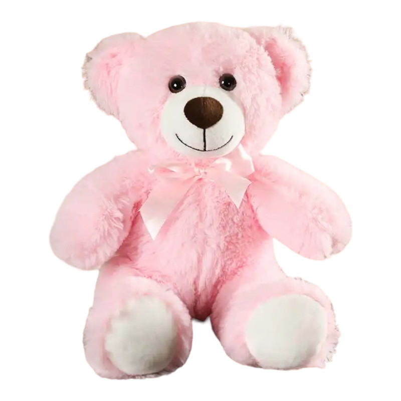 Плюшено мече Габи с панделка, розово, 30 см