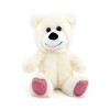 Плюшено мече с блестящи лапички, бяло, 15 см
