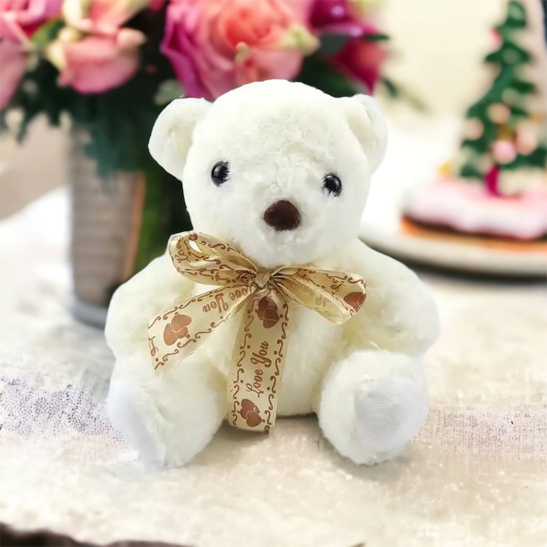 Плюшено мече с панделка, бежово