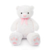 Плюшено мече гигант с розова панделка, бяло, 100 см