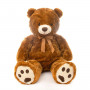 Плюшен мечок с кафяви лапички, тъмно кафяв, 90 см