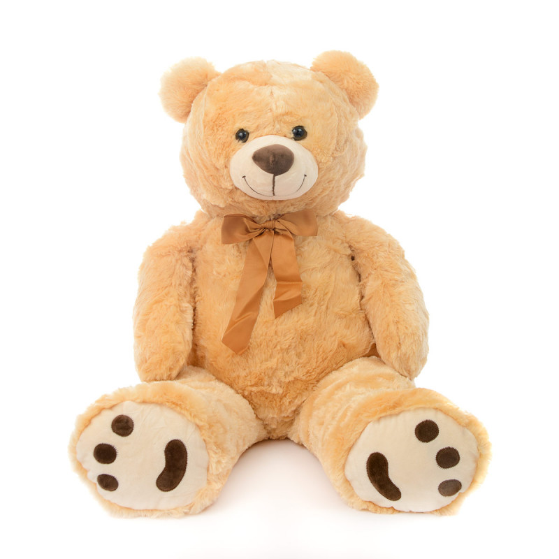 Плюшен мечок с кафяви лапички, светло кафяв, 90 см