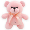 Плюшено мече със сатенена панделка, розово