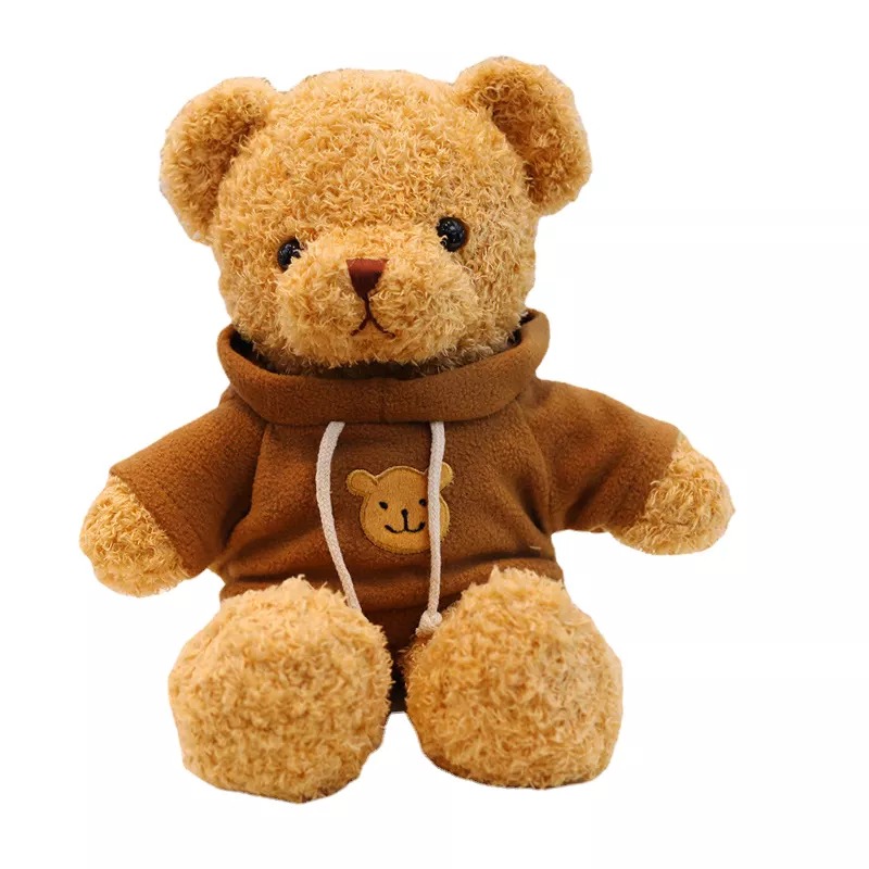 Плюшено мече с кафяв пуловер