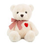 Плюшено мече с червено сърцице, екрю, 35 см