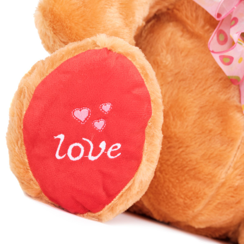 Плюшено мече за влюбени в кафяво, 47 см