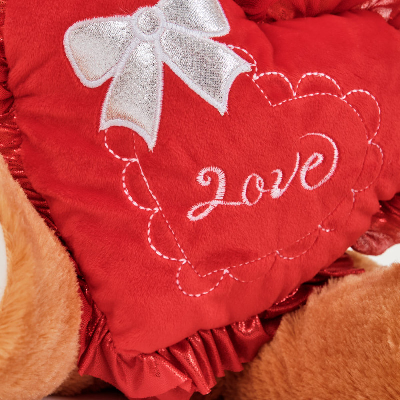 Плюшено мече лукс с капела и сърце, 45 см