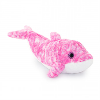 Плюшен делфин Мари със стъклени очи, розов, 33 см