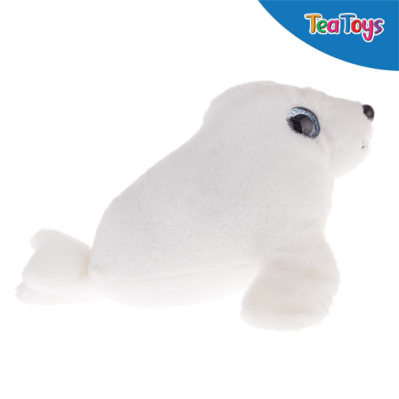 Плюшен тюлен Юли, бял, 23 см