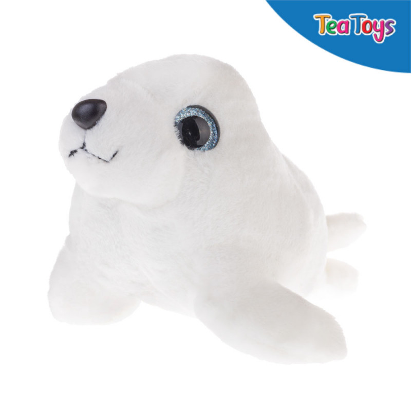 Плюшен тюлен Юли, бял, 23 см