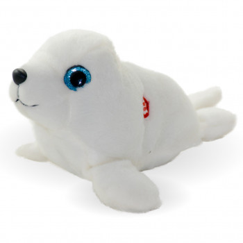 Плюшен тюлен Юли, бял, 23 см