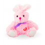 Плюшено зайче със звук, розово, 14 см