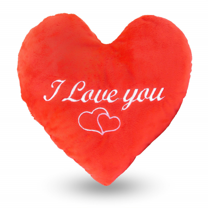 Плюшено сърце I Love you със звук и сърчица, червено, 23 см