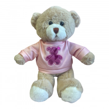 Плюшено мече с розова тениска
