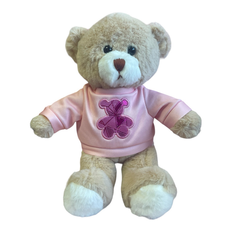 Плюшено мече с розова тениска