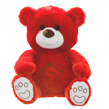 Плюшено мече Smile on, червено, 40 см