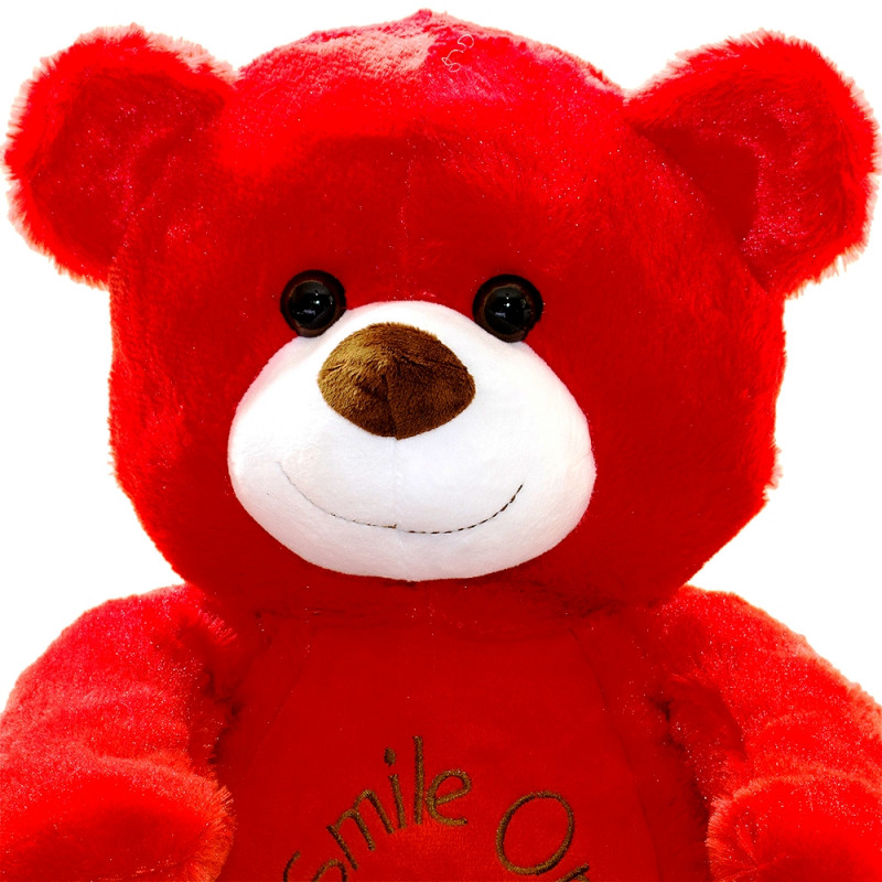 Плюшено мече Smile on, червено, 40 см