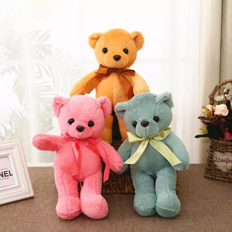 Плюшено мече Миша, розово, 30 см