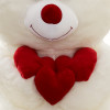 Плюшено мече с три сърца в екрю