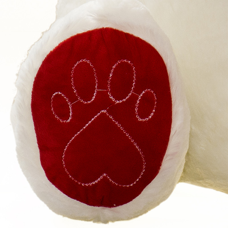 Плюшено мече с три сърца в екрю