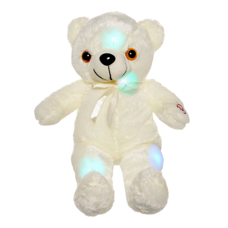 Плюшено мече с LED светлини, бяло, 25 см