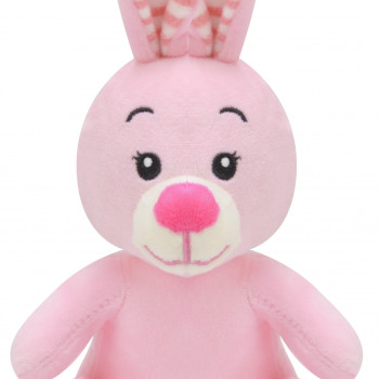 Плюшено зайче Ади, розово, 15 см
