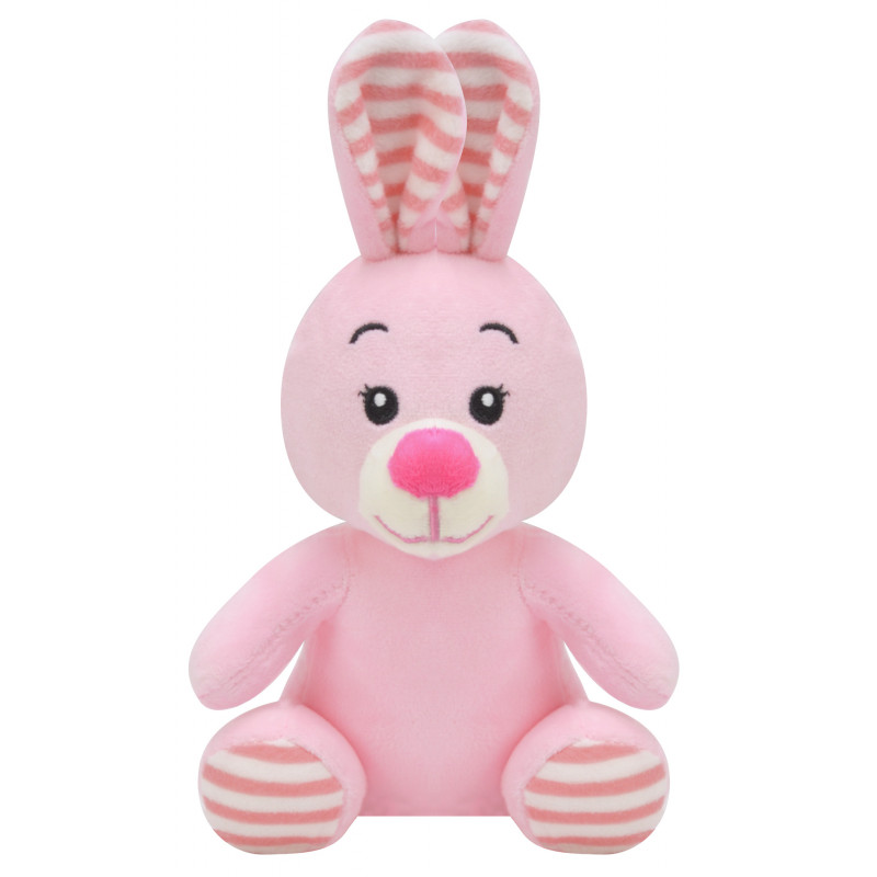 Плюшено зайче Ади, розово, 15 см