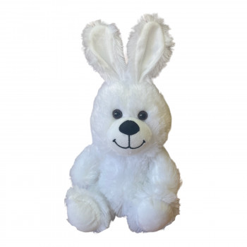 Плюшено зайче, бяло, 30 см