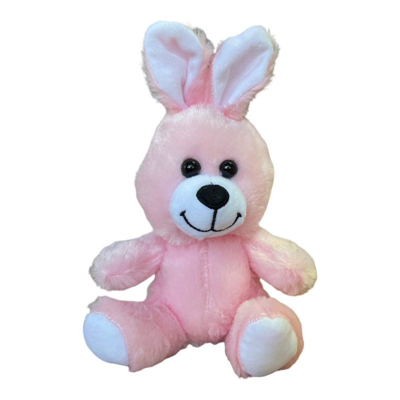 Плюшено зайче, розово, 25 см