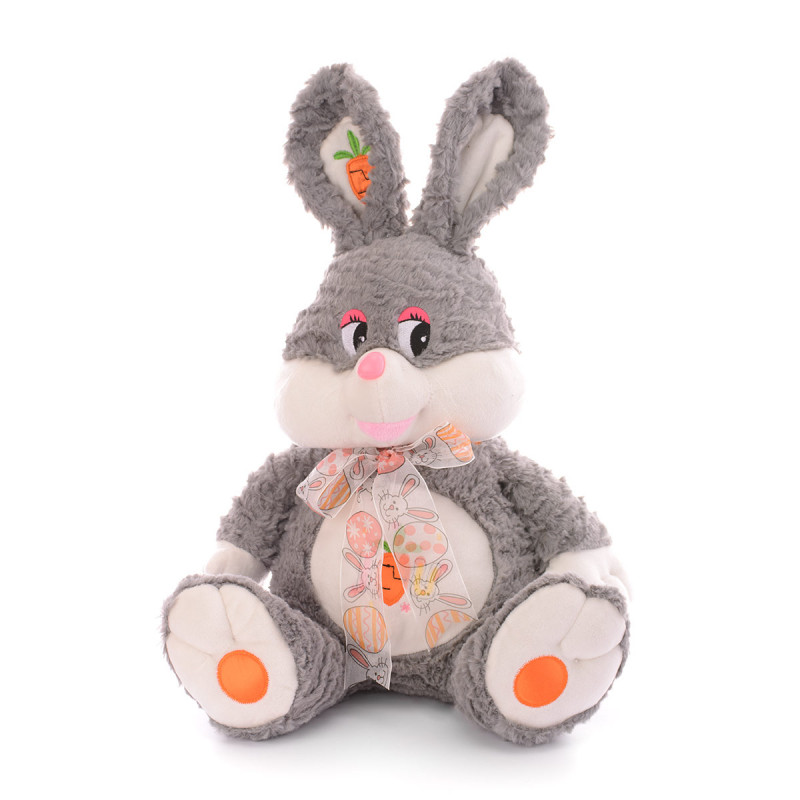 Плюшено зайче Марти, сиво, 45 см