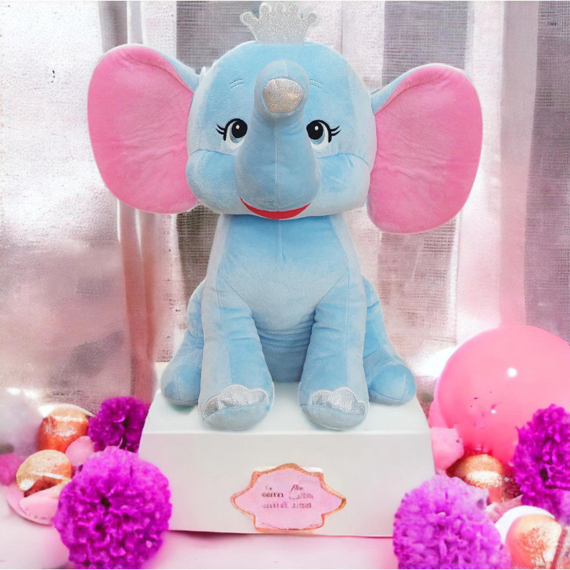 Плюшено слонче Тара, син, 28 см