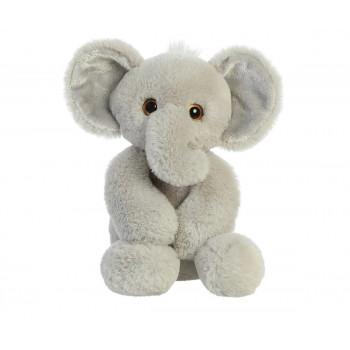 Плюшено слонче Aurora, сиво, 21 см