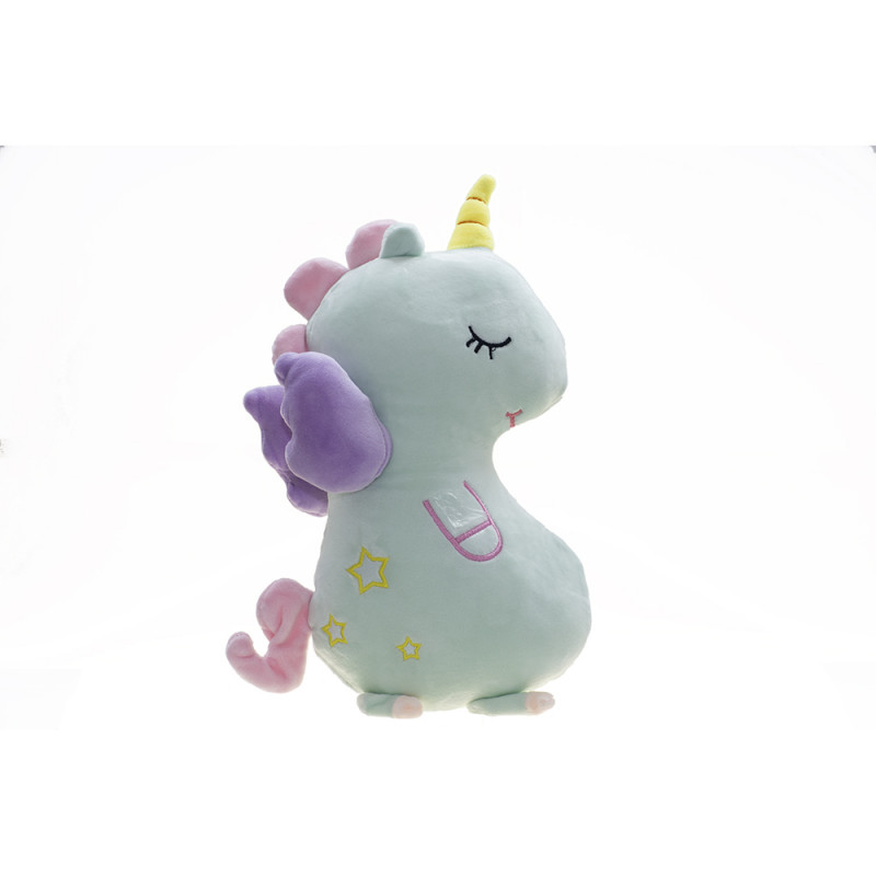 Плюшен еднорог бебе в нежно зелено