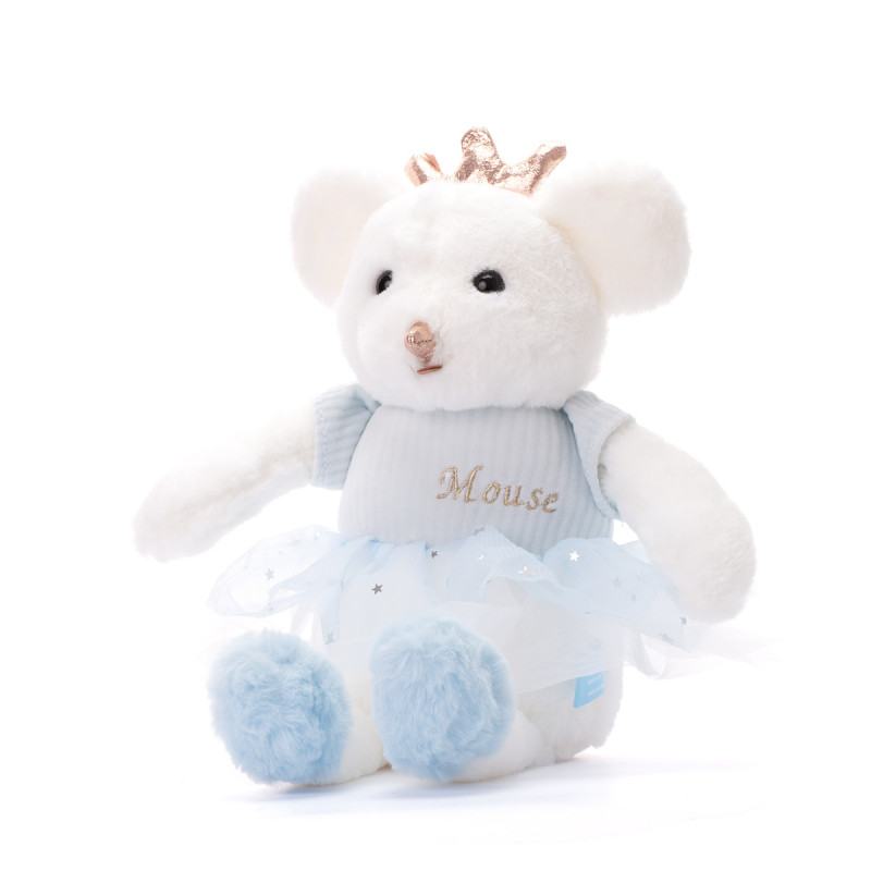 Плюшено мишле Аврора със синя рокля, 36 см