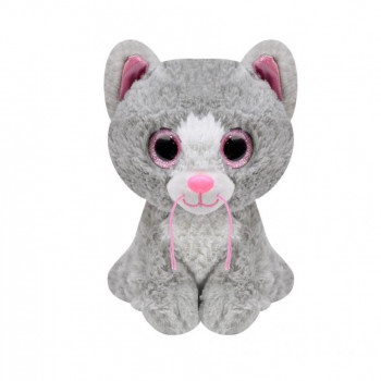 Плюшено коте Кити, сиво, 17 см