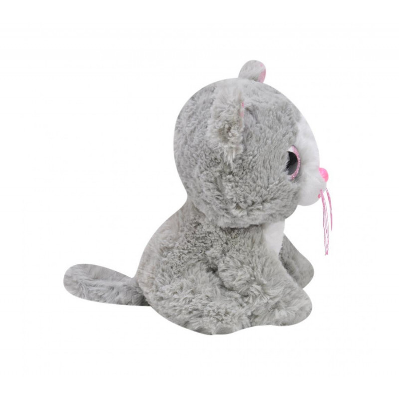 Плюшено коте Кити, сиво, 17 см