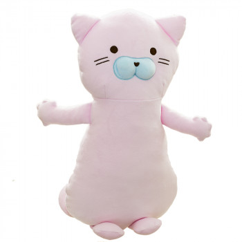 Плюшена възглавничка коте, розова, 52 см