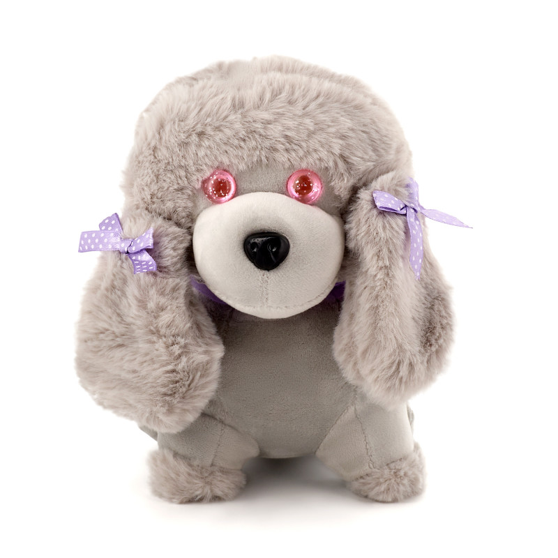 Плюшено куче пудел в сиво