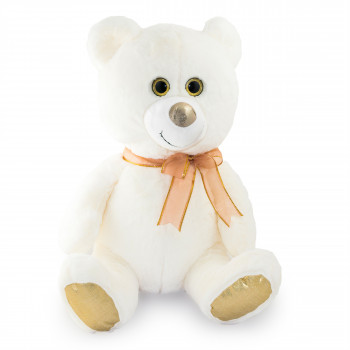 Плюшено мече Бела, бяло, 50 см