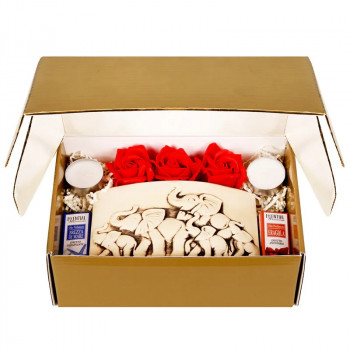 Комплект аромалампа - Слончета с 2 ароматни масла и 2 чаени свещи